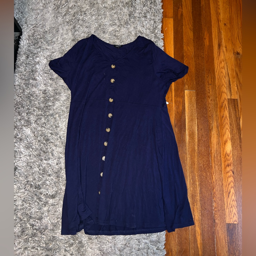 Blue Button Dress-Final Price